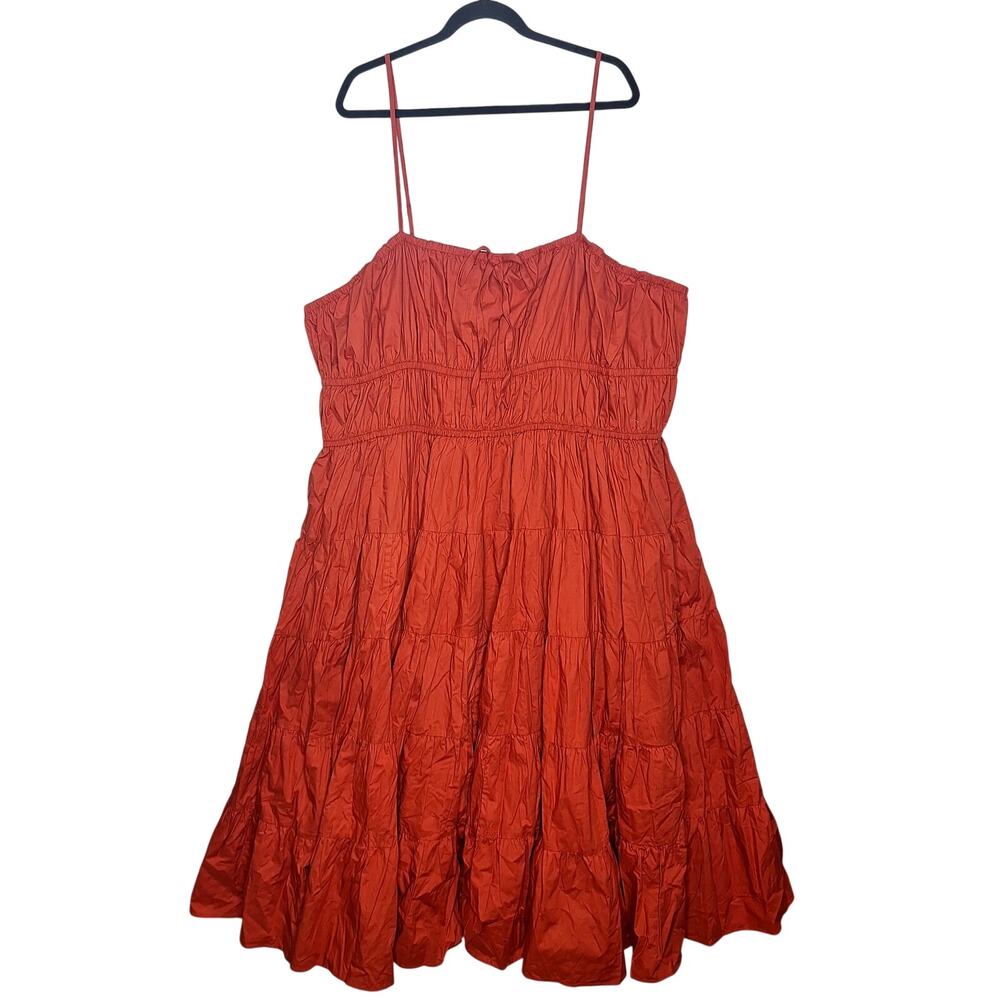 Jessakae Birdie Midi Dress 4X NEW Cotton Rust Smocked Milkmaid Cottage Fall - Picture 2 of 11
